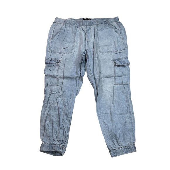 Rewash Mens XL Casual Cargo Pants Blue - Picture 1 of 9
